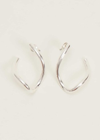 Phase Eight Large Silver Twist Drop Jewellery Silver USA | 2895731-VC